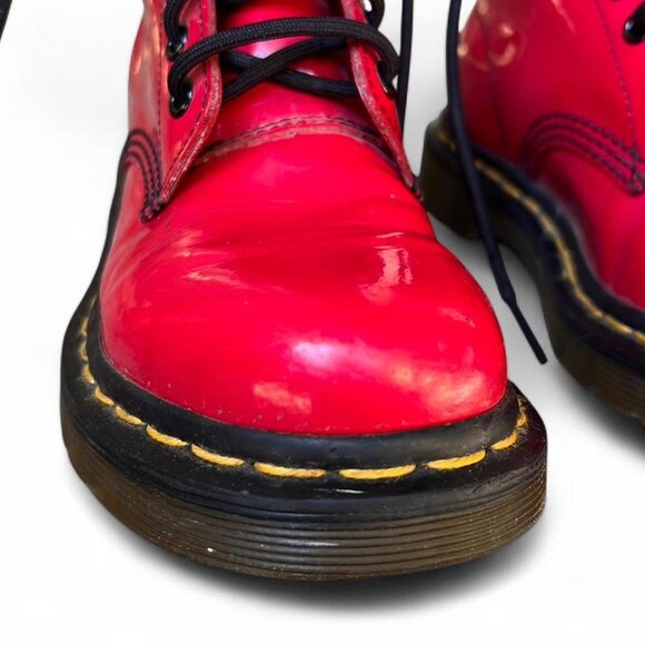 Dr. Marten’s 1460W women’s cherry red patent leather lace up boots - Picture 5 of 8